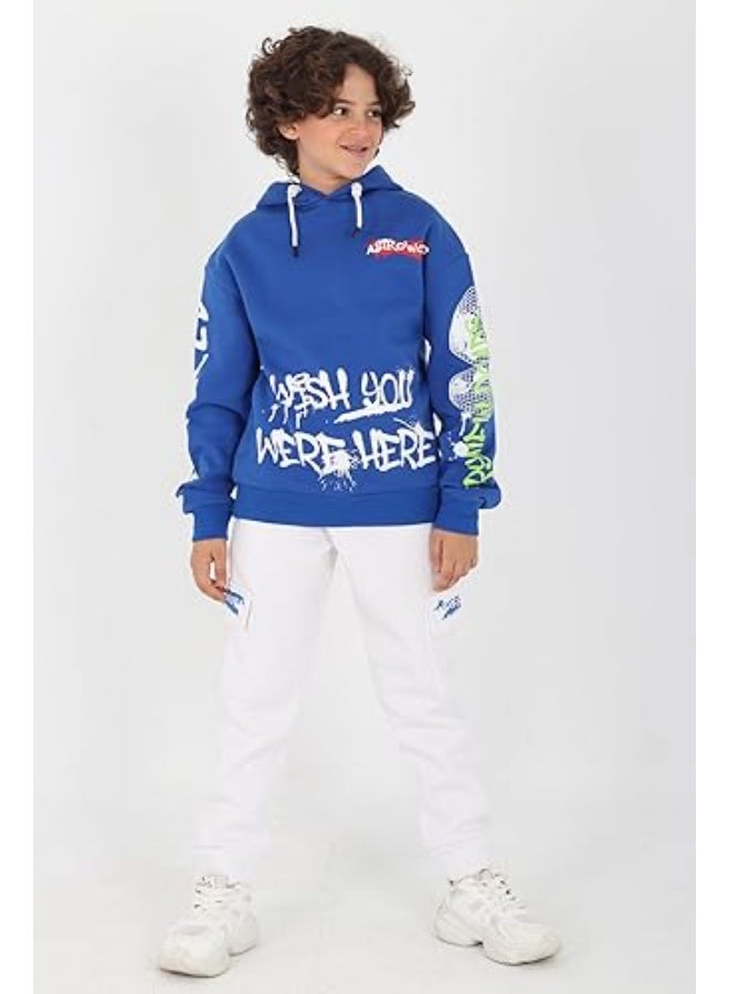 طقم اولادي ميلتون بطباعة WORLD تصميم عملي مريح للرياضة والخروج خامة متينة وعالية الجودة Code 201 - Image 3