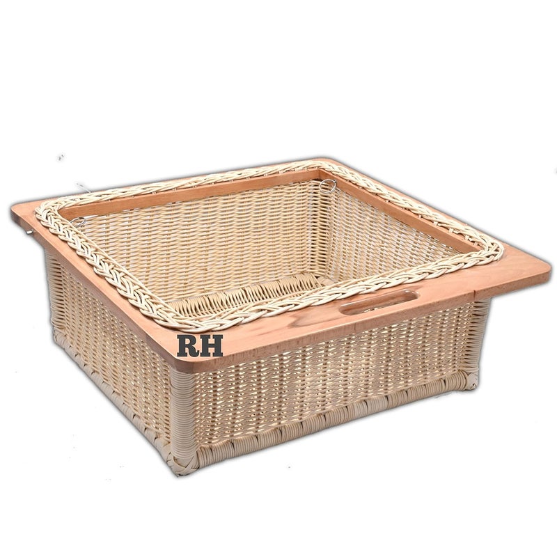 RH Pvc Wicker Basket For Modular Kitchen (22.25 W X 20 L X 8 H)(Wood, Light Brown), Rectangular - Image 4