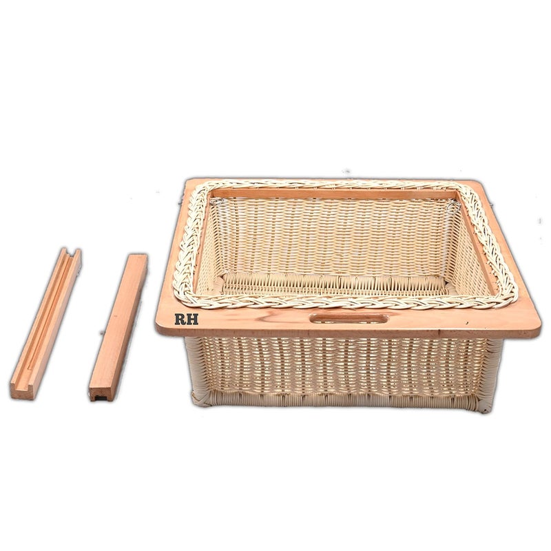 RH Pvc Wicker Basket For Modular Kitchen (22.25 W X 20 L X 8 H)(Wood, Light Brown), Rectangular - Image 1