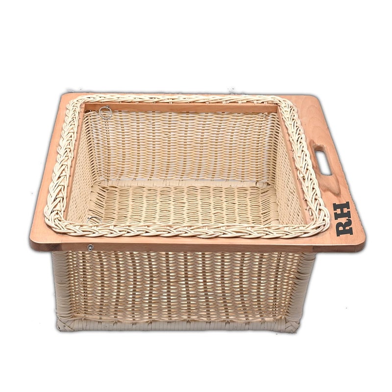 RH Pvc Wicker Basket For Modular Kitchen (22.25 W X 20 L X 8 H)(Wood, Light Brown), Rectangular - Image 3