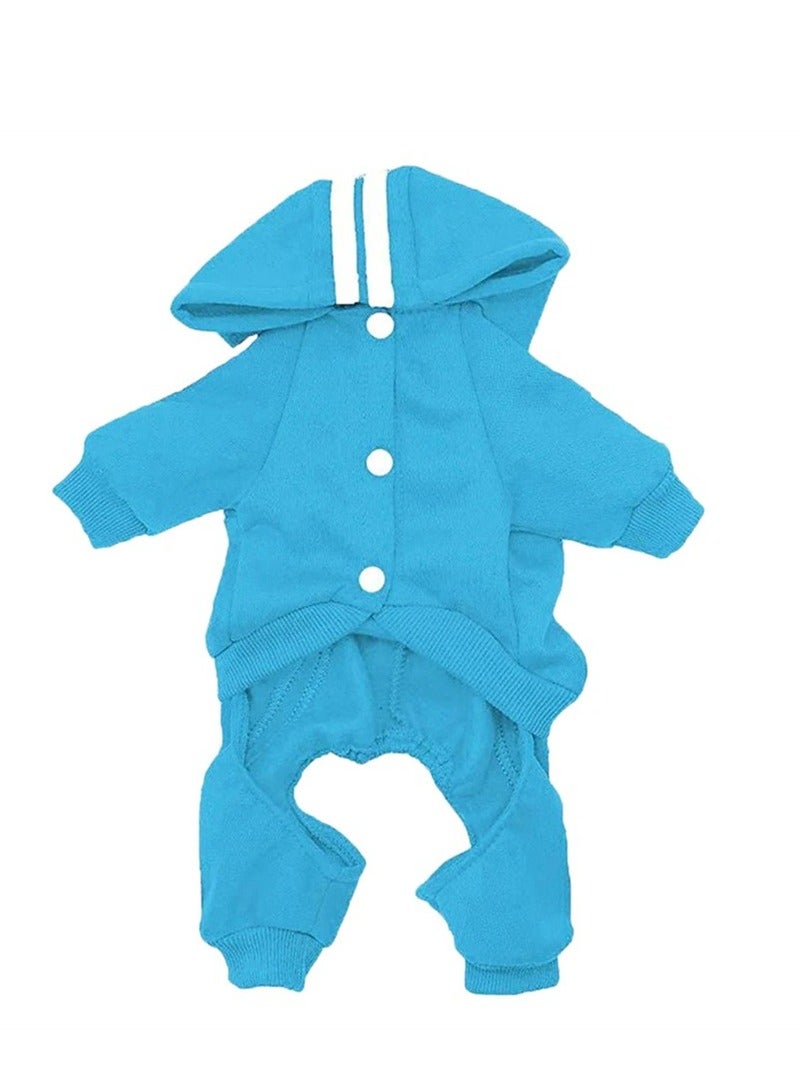 Loquat ملابس حيوانات أليفة خارجية رياضية بغطاء رأس للخريف والشتاء باللون الأزرق - Image 1