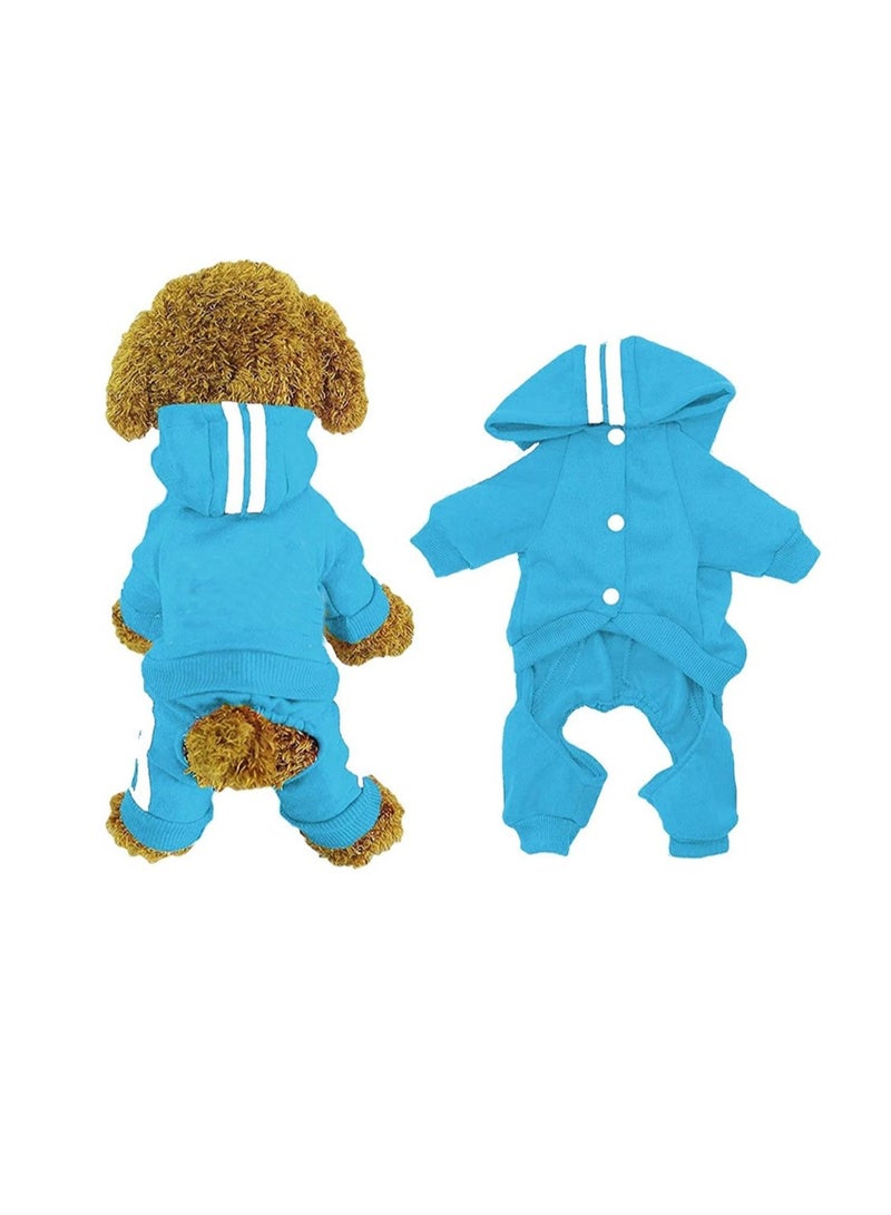 Loquat ملابس حيوانات أليفة خارجية رياضية بغطاء رأس للخريف والشتاء باللون الأزرق - Image 2