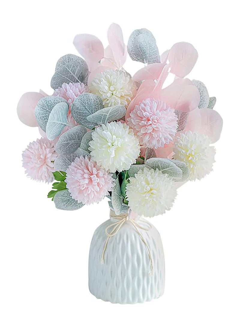 Artificial Flowers Bouquets Faux Hydrangea Arrangements for Table Centerpieces Home Garden Party Office Wedding Decoration for Living Room Kitchen Decor - Image 1