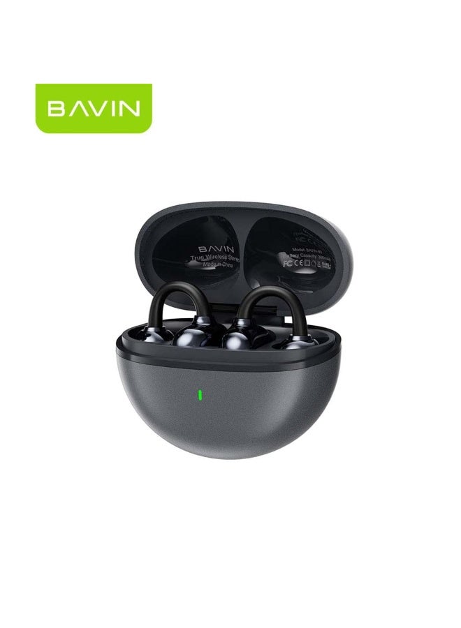 Bavin BA89 TWS Ear Clip Bluetooth Earbuds w/ Long Battery Life & Comfortable Silicone Clip Wireless Earphones Suitable for Extended Use - Image 1
