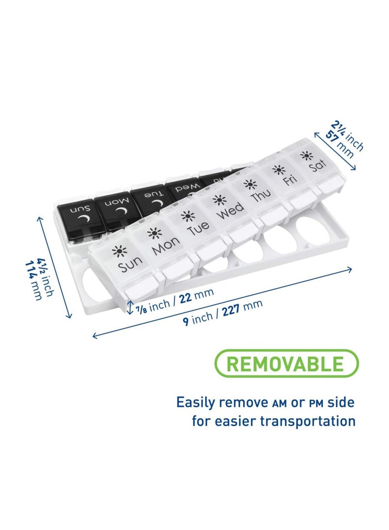 GNAFOTU Weekly Pill Organizer, Extra Large Pill Organizer 2 Times a Day, Portable Travel 7 Days Medicine Storage Organizer, AM PM Light-Proof Pill Case for Vitamins, Medication, Supplements and Fish Oils  - Image 5