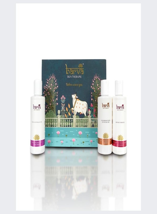 Barva Gift Box- Luxury Body Care Set, Body Oil, Body Wash, Body Lotion, 200g each - Image 1