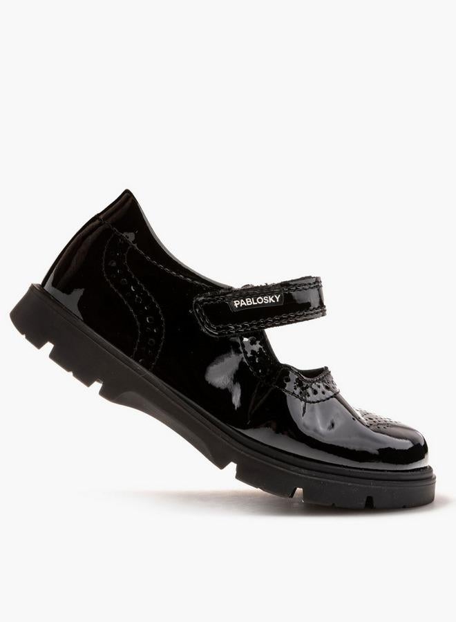 Pablosky Girls Leather Hook & Loop School Shoes - Image 4