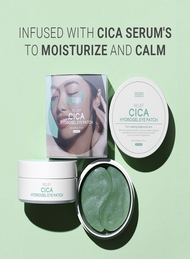 TENZERO Relief Cica Hydrogel Eye Patch (60 pairs, 90g), Centella Treatments for Puffy Eye, Fine Lines, Soothing, Eye Puffiness Reducer, Hydrating Eye Pads, Korean Under Eye Masks Skincare - Image 2