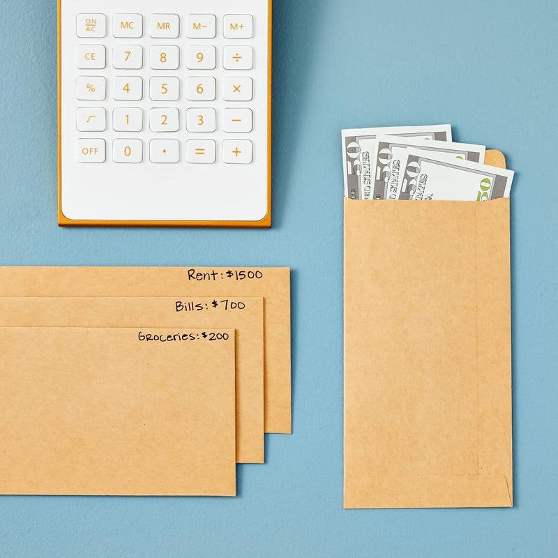 Juvale أظرف النقود - 100 حزمة #7 بني صغير 3.5 × 6.5 بوصة - ورق متين 130 جرام & لاصق آمن للإغلاق - لأظرف النقود لتخطيط الميزانية وتحدي توفير المال - Image 5