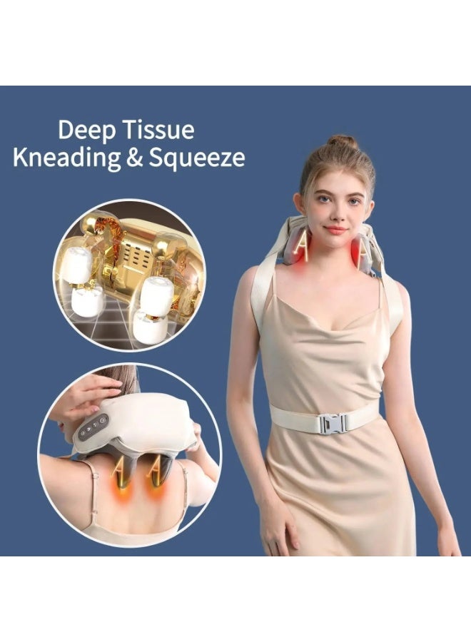 Wireless Neck & Shoulder Massager with Air Compression – Electric Multi-Function Massage Shawl with Heat for Back & Muscle Relaxation - Image 4