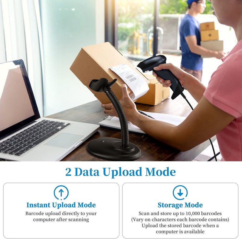 NETUM Bluetooth Barcode Scanner with Stand 2.4G Wireless & Bluetooth & Wired 1D CCD Scanner Gun for Supermarket, Store, Warehouse Handheld Bar Code Reader Work with Windows, Mac,Android, iOS - Image 4