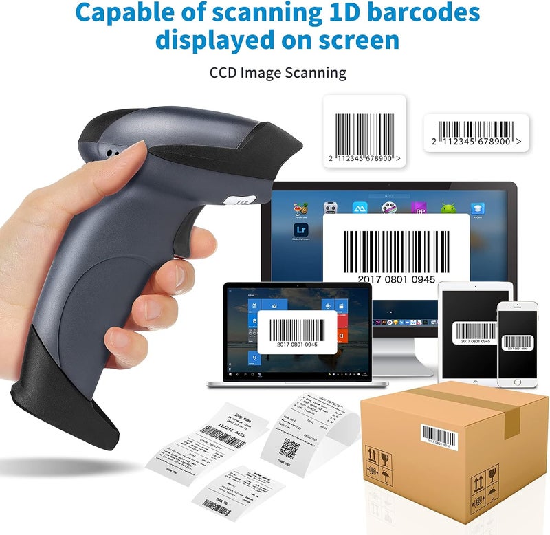 NETUM Bluetooth Barcode Scanner with Stand 2.4G Wireless & Bluetooth & Wired 1D CCD Scanner Gun for Supermarket, Store, Warehouse Handheld Bar Code Reader Work with Windows, Mac,Android, iOS - Image 5