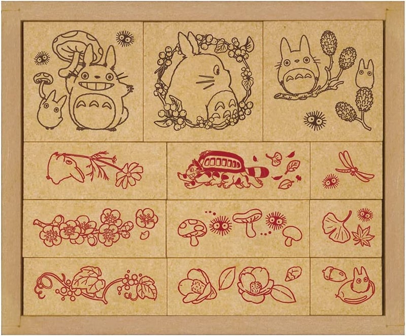 Naitmsad Studio Ghibli Kids Rubber Stamps Set  12 Cute StampsJapanese Stationery Set