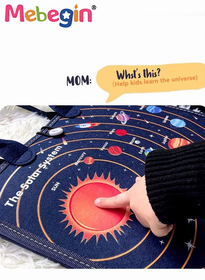 MEBEGIN - 15 in 1 Felt Busy Board, Sensory Activity Board, Travel-friendly Busy Board for Toddlers, Preschool Education Learning Fine Motor Skills, Handy to Take Out, Great Educational Gift Choice - Image 1