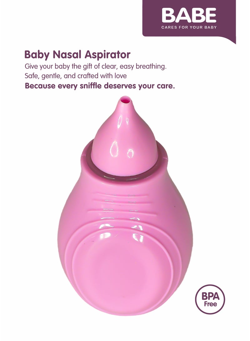 BABE - Baby Nasal Aspirator, Nose Cleaner, Removing Mucus, Soft Tip, 0+ Months, BPA Free, Pack of 2 - Image 5