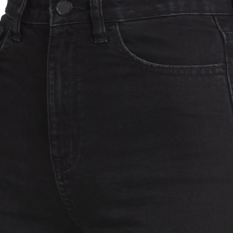 Spykar Women Raw Black Cotton Straight Fit Regular Length Slash Knee Jeans -(Bella) - Image 5