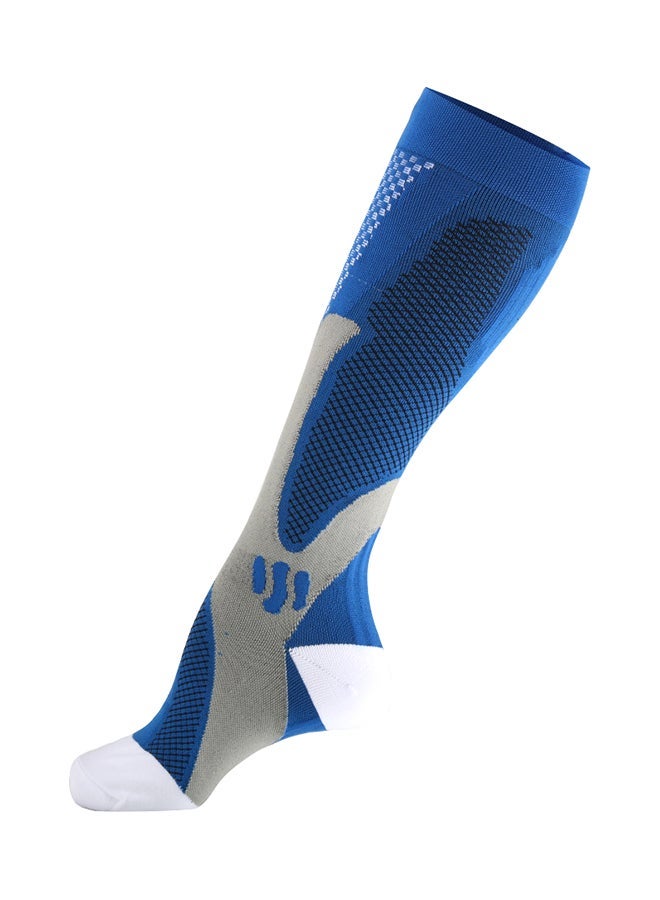 NIBEMINENT Pair Of Sports Training Socks Blue/Grey/White - Image 1