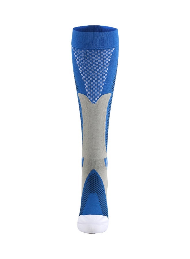 NIBEMINENT Pair Of Sports Training Socks Blue/Grey/White - Image 2