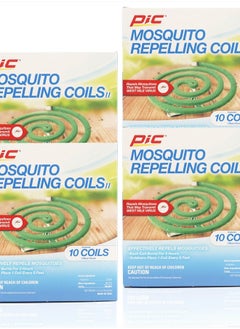 Mosquito Repelling Coils, 10 Count Box, 4 Pack - Italian Coils, Mosquito Repellent for Outdoor Spaces - 40 Coils Total