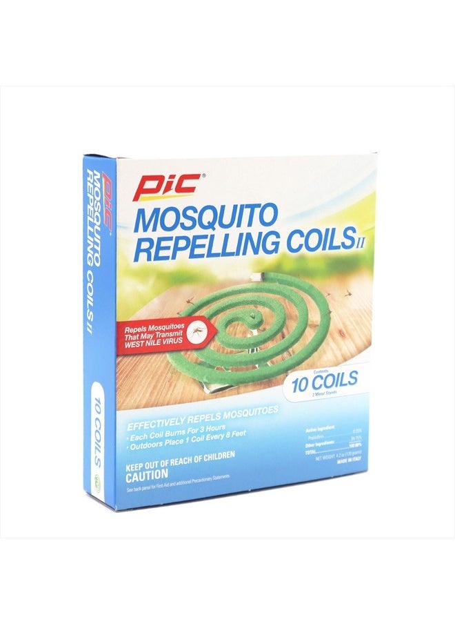 PIC - Mosquito Repelling Coils, 10 Count Box, 4 Pack - Italian Coils, Mosquito Repellent for Outdoor Spaces - 40 Coils Total - Image 1
