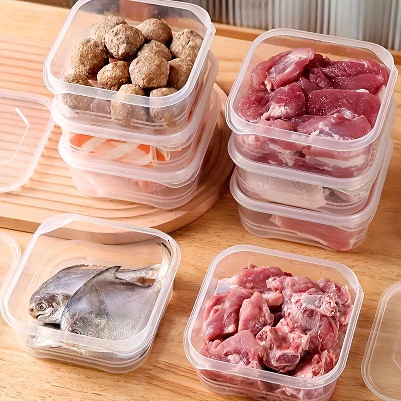 20pcs Refrigerator Storage Containers (10 Lids + 10 Containers), Fruit and Vegetable Fresh-Keeping Boxes, Food Storage Containers, Stackable, Microwave Safe, Ideal for Storing Ginger, Fruits, Vegetables, Meat, Grains, Etc., Kitchen and Outdoor - Image 3