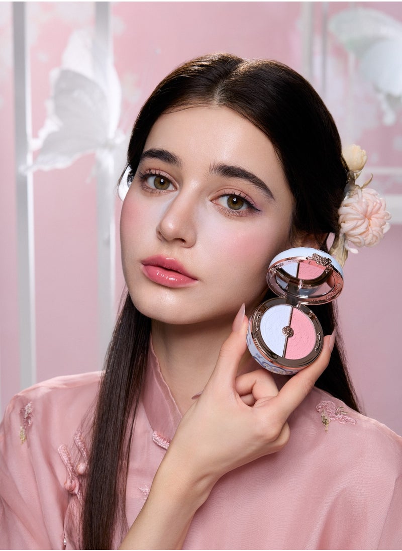Flower Knows Butterfly Cloud Collar Rouge Box Highlighting & Blush Duo Powder Natural Finish 2-in-1 Highlighter And Blusher-02 Seaborne Moon  - Image 4
