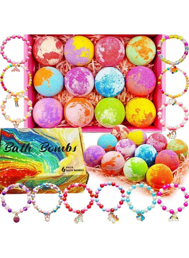 بيوينتي قنابل الاستحمام للبنات الأطفال مع ألعاب مجوهرات مفاجأة في الداخل، هدية للبنات من سن 3-8 سنوات، مجموعة هدايا قنابل الاستحمام للأطفال، هدايا عيد الميلاد عيد الميلاد رأس السنة الجديدة للأطفال البنات - Image 1