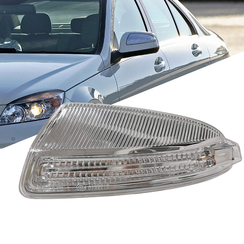 KYYET متوافق مع مرسيدس W204 فئة C C250 C300 C350 C63 غلاف مرآة الجانبية مع مؤشر إشارة الانعطاف LED ضوء لمبة الجانب الأيسر للسائق