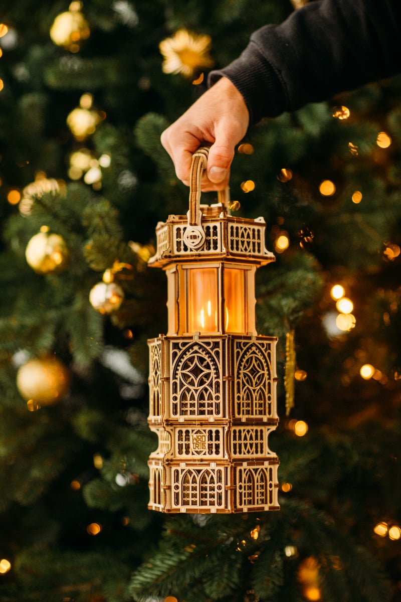 Wood Trick Antique Lantern Luminous LED 3D Wooden Puzzles for Adults to Build - 2-Mode Lighting - Engineering DIY Project Mechanical 3D Puzzle Model Kits for Adults - Image 2