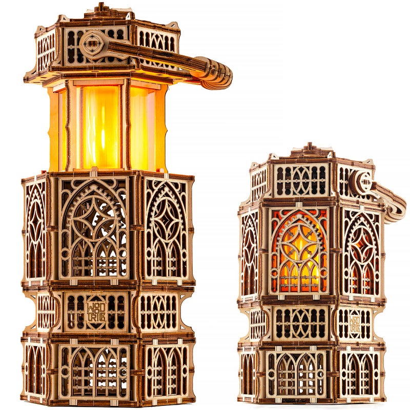 Wood Trick Antique Lantern Luminous LED 3D Wooden Puzzles for Adults to Build - 2-Mode Lighting - Engineering DIY Project Mechanical 3D Puzzle Model Kits for Adults - Image 1