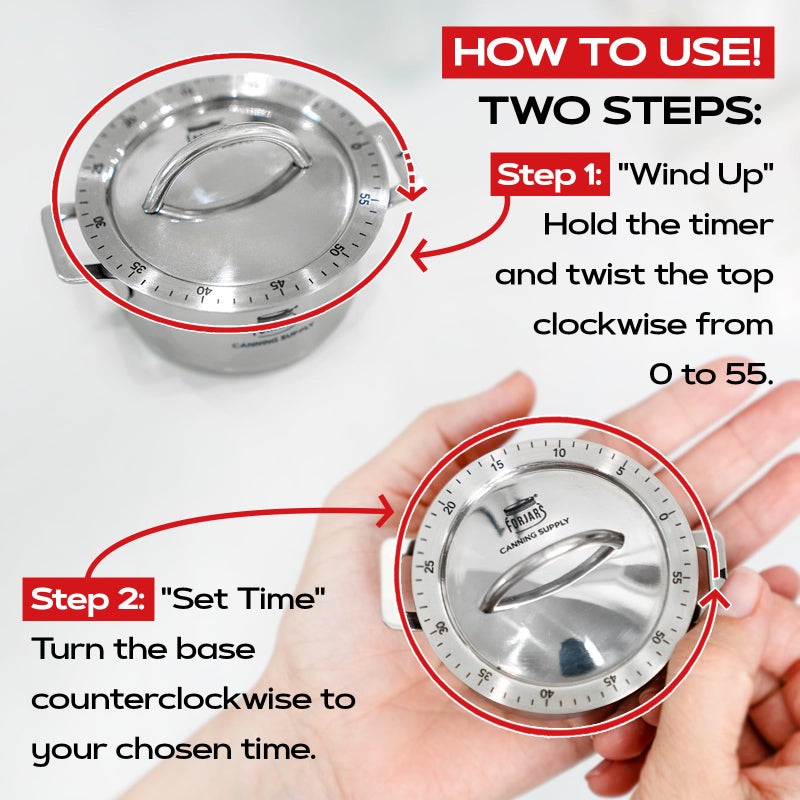 FORJARS Mechanical Kitchen Timer-for Cooking Wind up-Manual timers 60-Minute-Clock with Loud Alarm-No Batteries Required-Ideal for Food - Image 4