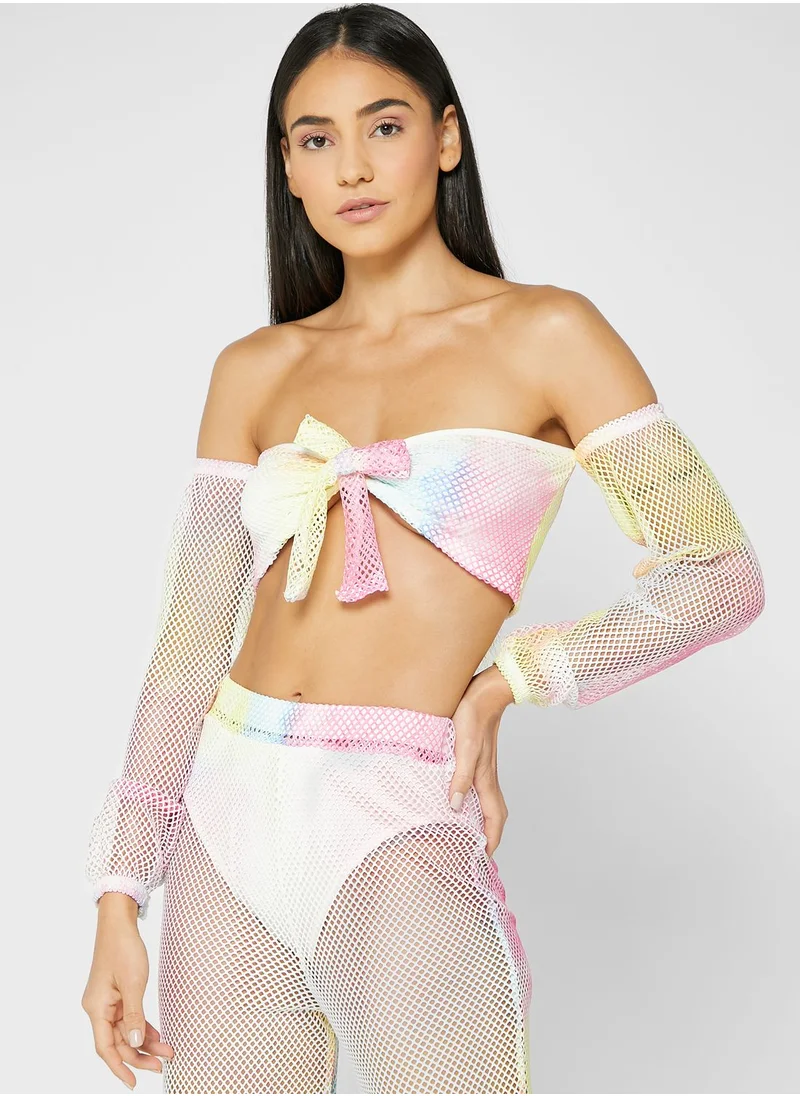 LASULA Mesh Detail Crop Top