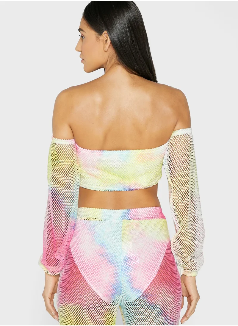 LASULA Mesh Detail Crop Top