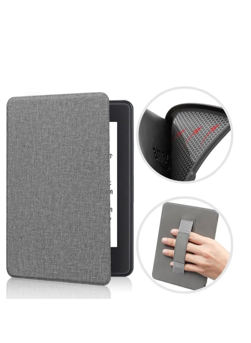 Case Cover with Hand Strap Belt for All-New Kindle 11th Generation 2024/2022 Release, 6 inch, Smart Slimshell with Auto Sleep/Wake (Grey)  - Image 2