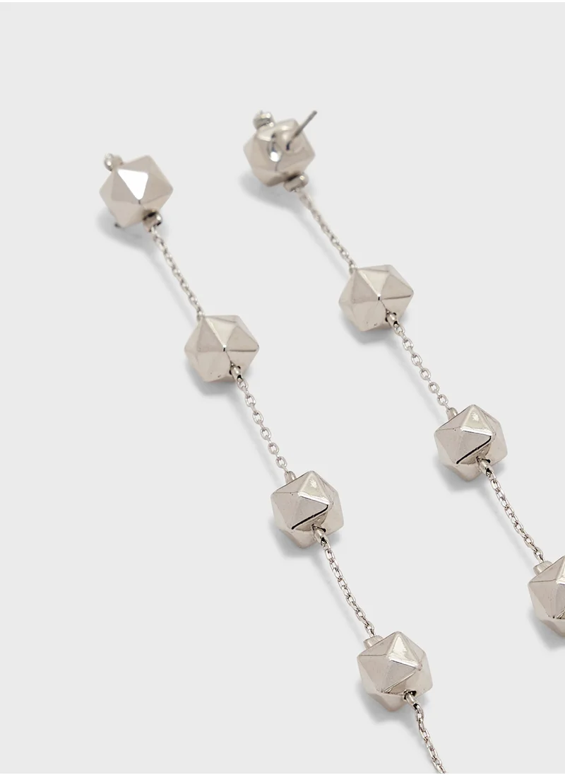 Ginger Stud Detail Drop Earrings