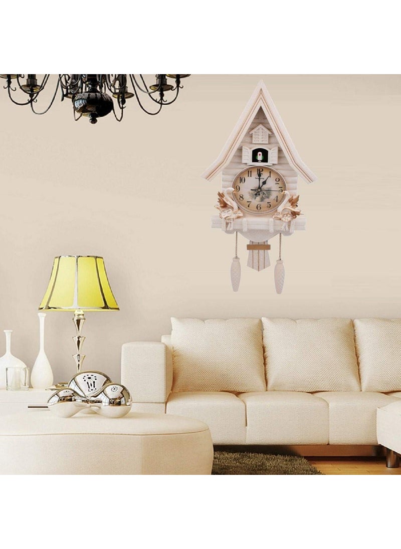 Three Secondz Three Secondz European Living Room Creative Wall Clock Cuckoo 69 x 16 x 33 cm_White  - Image 4