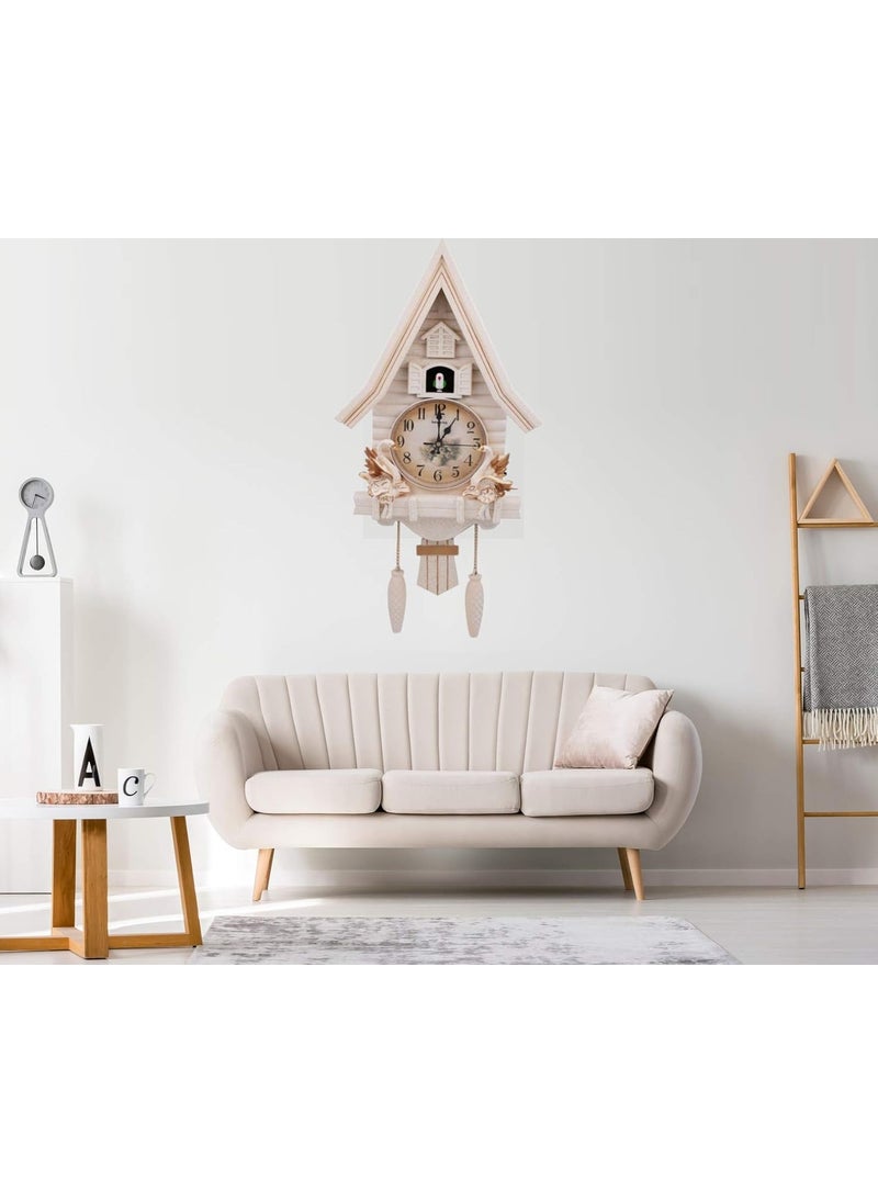 Three Secondz Three Secondz European Living Room Creative Wall Clock Cuckoo 69 x 16 x 33 cm_White  - Image 5
