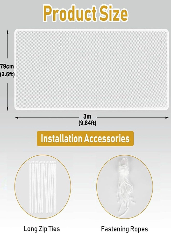 Child Safety Net, 9.8ft x 2.6ft Child Safety Protective Net Balcony Banister Stairs Guard Protective Netting Fence Fine Mesh for Kids Baby Toys Pets, White  - Image 2
