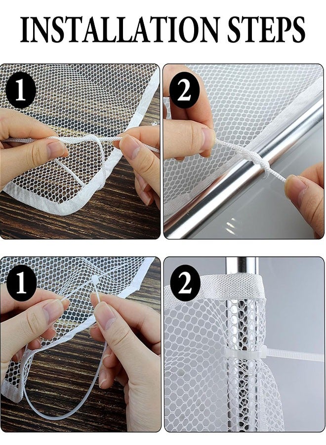 Child Safety Net, 9.8ft x 2.6ft Child Safety Protective Net Balcony Banister Stairs Guard Protective Netting Fence Fine Mesh for Kids Baby Toys Pets, White  - Image 4