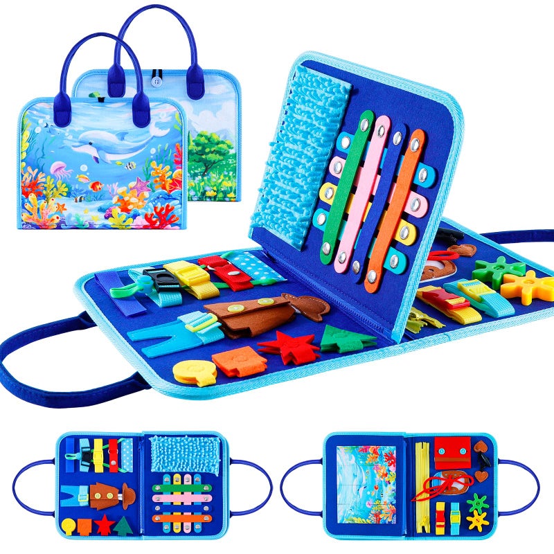 UwinVwin Fidget Blanket for Adults, Dementia Activities Busy Board with Calming Focus, Portable & Travel-Friendly for Seniors, a Thoughtful Gift - Image 1