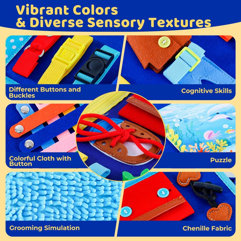 UwinVwin Fidget Blanket for Adults, Dementia Activities Busy Board with Calming Focus, Portable & Travel-Friendly for Seniors, a Thoughtful Gift - Image 3