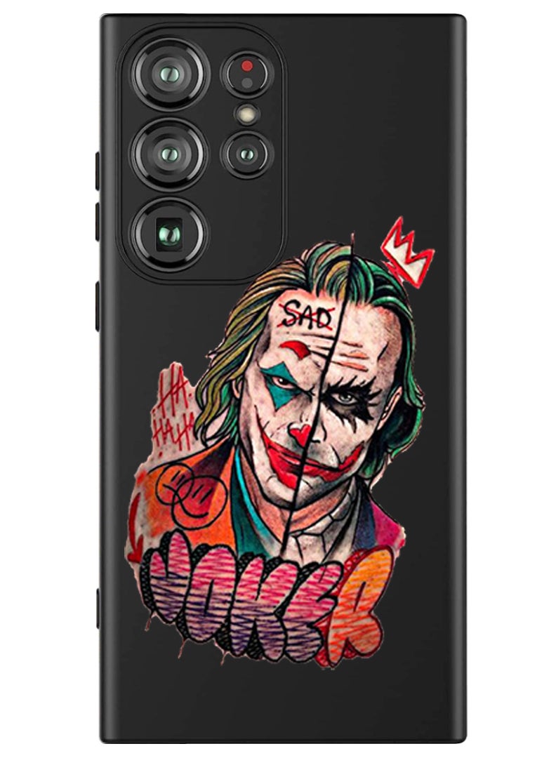 Theodor Protective Slim Fit Case Liquid Silicone Cover with Full Body Protection Anti-Scratch Shockproof Case For Samsung Galaxy S24 Ultra (Black) - Joker - Image 1
