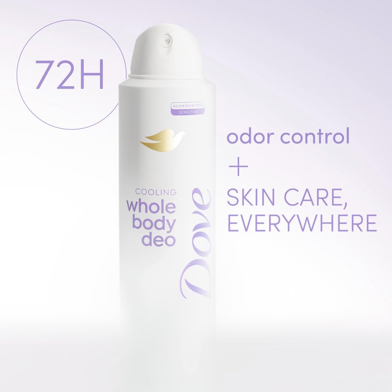 Dove مزيل عرق دوف للجسم بالكامل بخاخ غير مرئي خالي من الألمنيوم بجوز الهند والفانيليا للتحكم في الروائح لمدة 72 ساعة 4 أونصات - Image 3