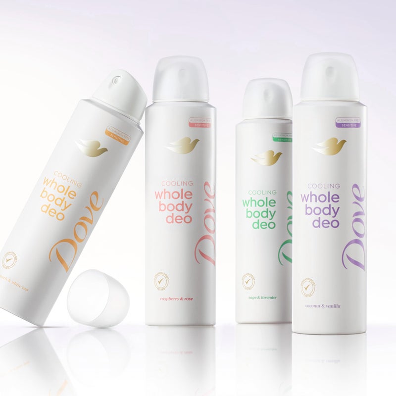 Dove مزيل عرق دوف للجسم بالكامل بخاخ غير مرئي خالي من الألمنيوم بجوز الهند والفانيليا للتحكم في الروائح لمدة 72 ساعة 4 أونصات - Image 2