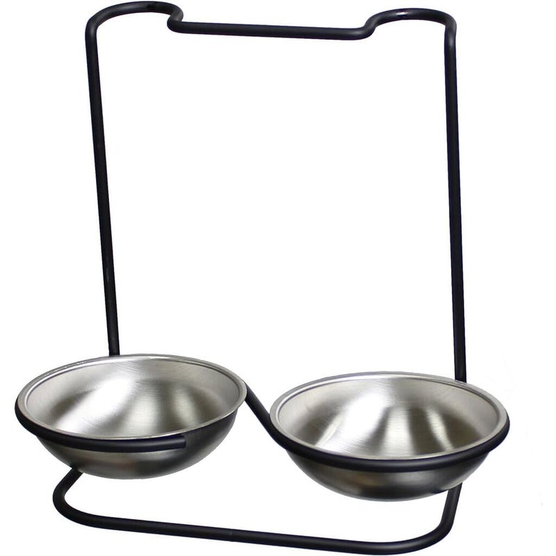 Prodyne Metalla Stainless Steel Double Spoon Rest Black