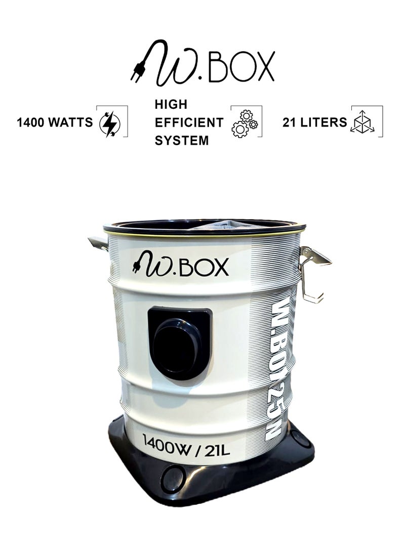 دبليو بوكس مكنسة برميل - 21 لتر - 1400 وات - أسود*بيج - W.BOX25B - Image 1