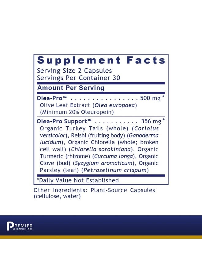 Premier Research Labs - Olive Leaf Immune Supports Immune & Cardiovascular Health Features Turkey Tails Reishi Chlorella Turmeric Clove & Olive Leaf Extract 60 Plantsource Capsules - Image 1