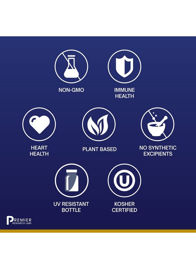 Premier Research Labs - Olive Leaf Immune Supports Immune & Cardiovascular Health Features Turkey Tails Reishi Chlorella Turmeric Clove & Olive Leaf Extract 60 Plantsource Capsules - Image 1