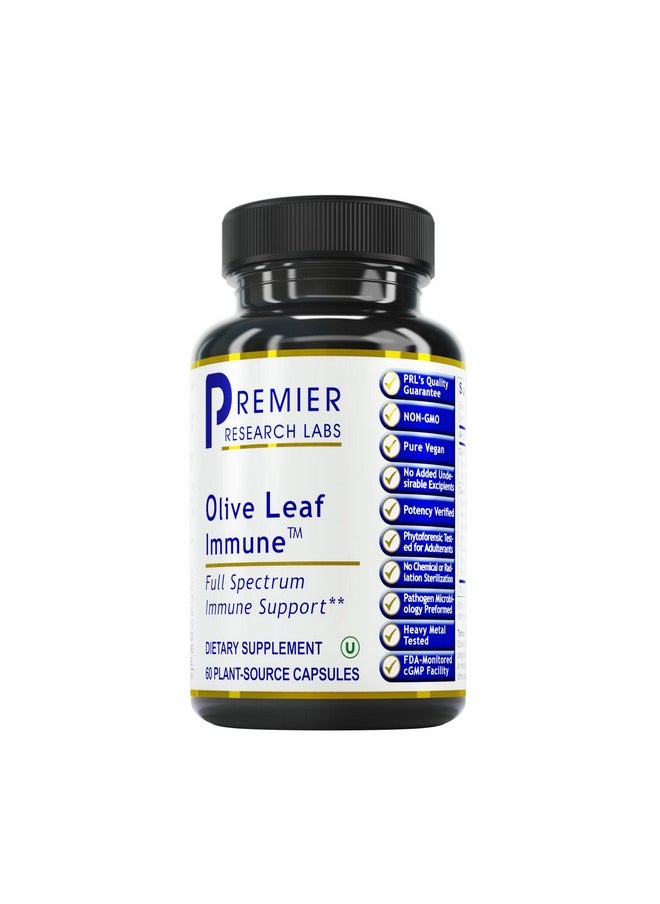 Premier Research Labs - Olive Leaf Immune Supports Immune & Cardiovascular Health Features Turkey Tails Reishi Chlorella Turmeric Clove & Olive Leaf Extract 60 Plantsource Capsules - Image 1