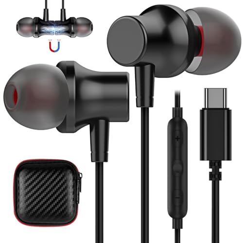 COOYA USB C Headphone,COOYA Type C Wired Earbuds Magnetic Bass Noise Canceling In-Ear Earphones+Mic for iPhone 17 16 15 Pro Max iPad 10 Pixel 9 8 for Samsung Galaxy S25 Ultra S24 S23 A16 A56 for OnePlus 13 - Image 1
